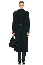 Loulou de Saison X Loro Piana Rosco Double Breasted Coat in Black