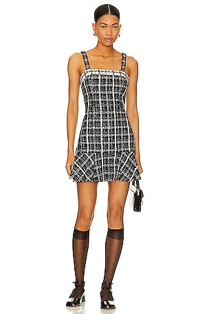 LOBA Alexandra Mini Dress in Brown Plaid | REVOLVE
