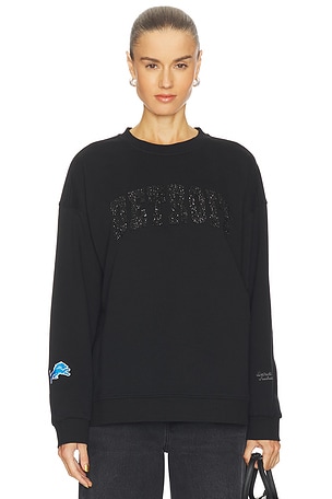 alo Accolade Crew Neck Pullover Sweatshirt in Black | REVOLVE
