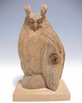 瀧口政満の彫刻作品シマフクロウをお買取りいたします。【2018年買取