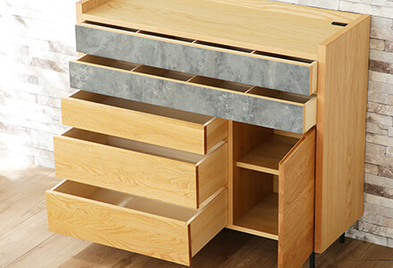 開梱設置無料]【大川家具】≪受注生産≫リビングチェスト 50cm幅 4段