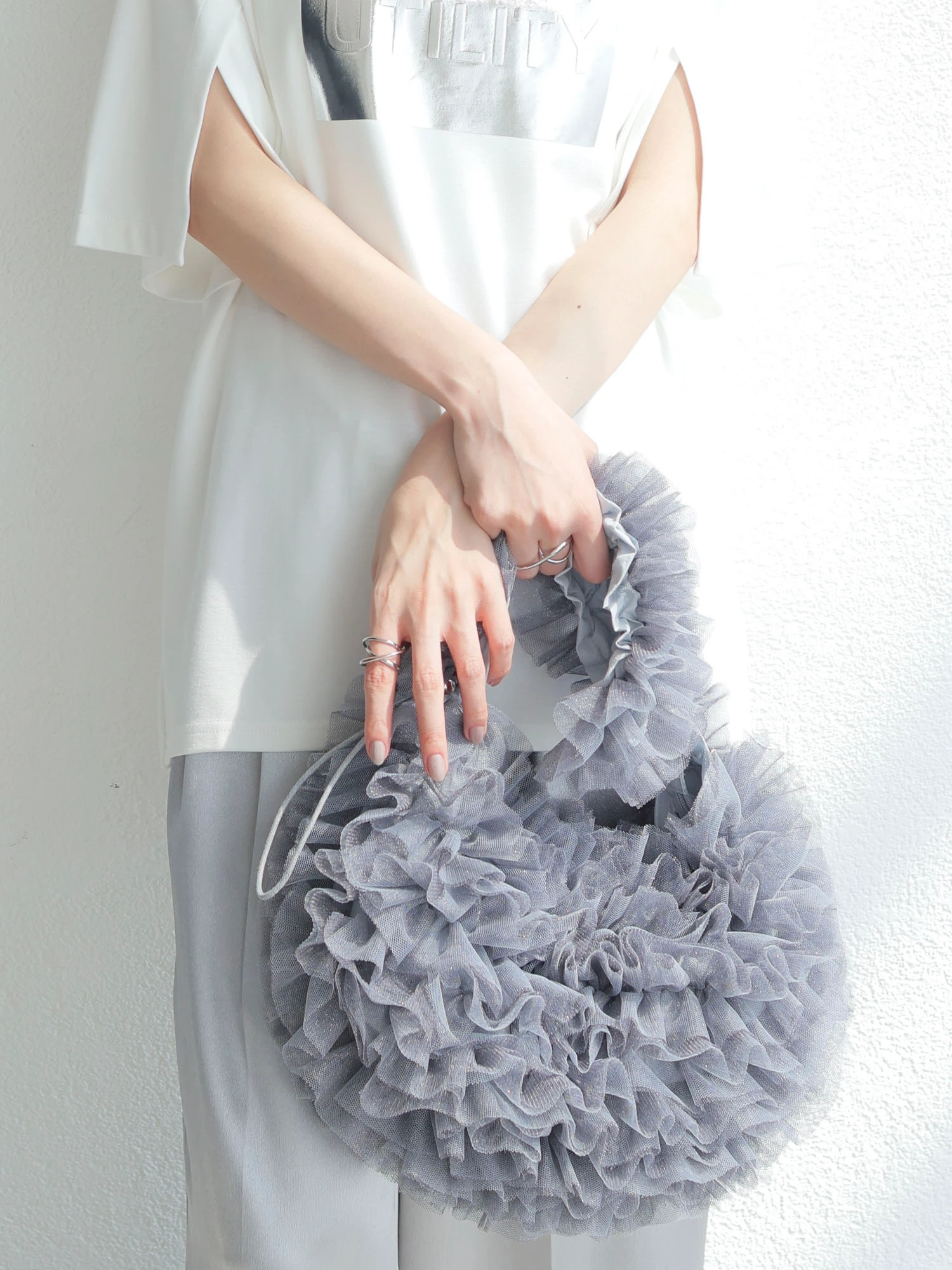 LADYMADE（レディメイド）｜ ラメチュールフリルドロストバッグ