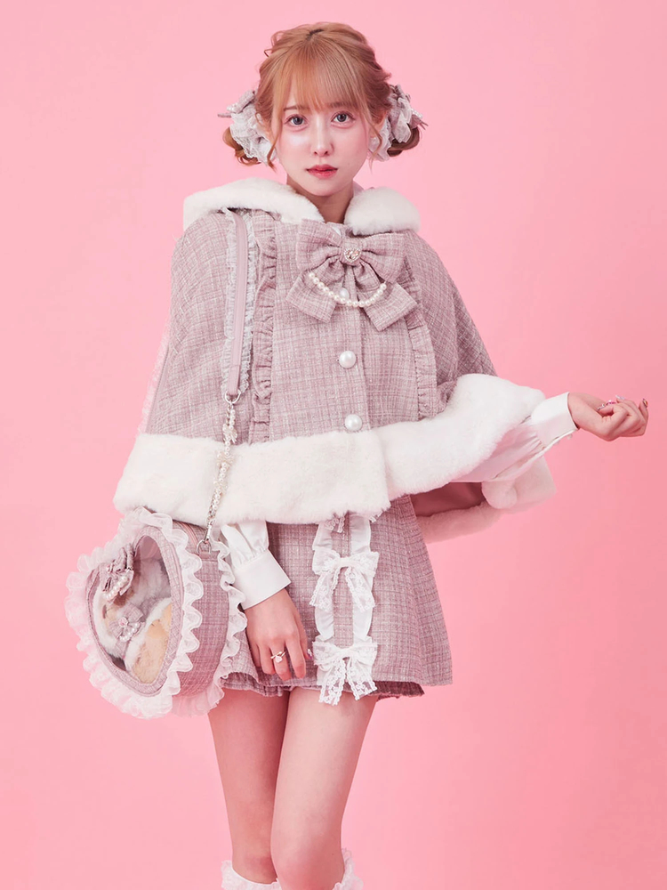 くまちゃんキラキラツイードポンチョ - Ank Rouge(アンクルージュ)の