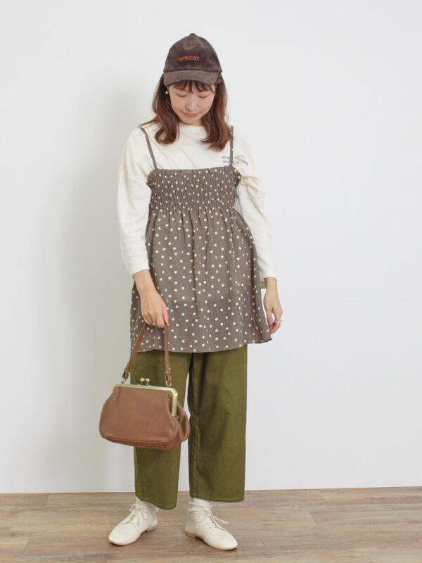 セール】 ◎シャーリングキャミチュニック（ブラック/モカ/キナリ