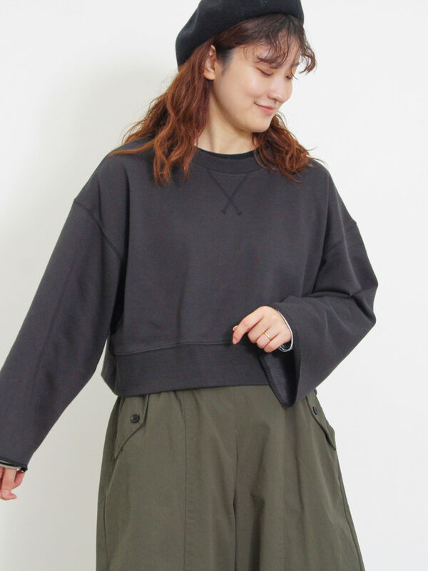 セール】 ◎ショート丈スウェット（ブラック/ピンク/ブラウン/キナリ