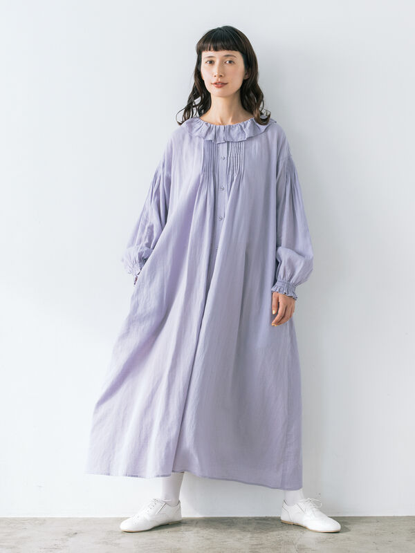 セール】 【kazumi×Samansa Mos2】フリルカラーワンピース（ブラック