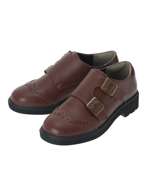セール】 ダブルモンクストラップシューズ（ブラック/ブラウン