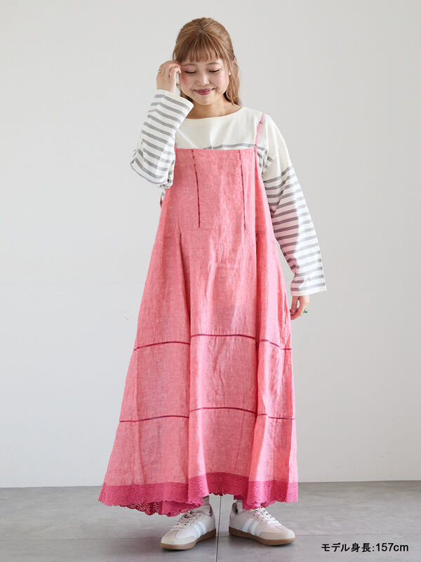 kazumi×Samansa Mos2】前後着キャミワンピース（オフホワイト/ブラック