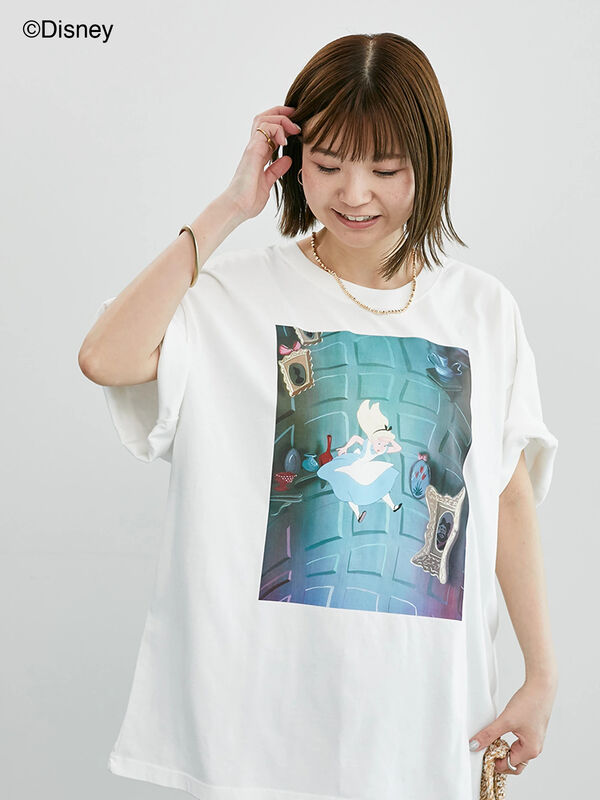 セール】 【Disney】ふしぎの国のアリス/プリントTシャツ2（オフ