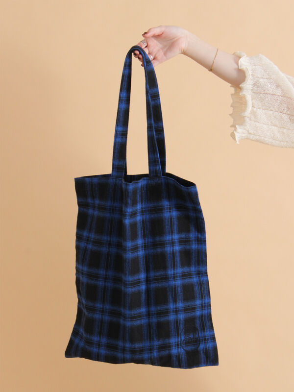 セール】 チェックトートバッグ（ブラック/レッド/イエロー/ブルー