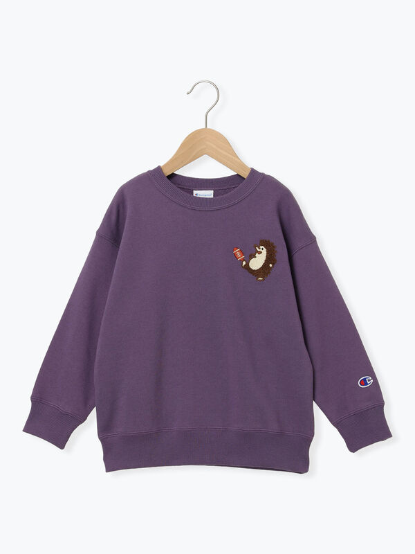 めいちゃん にゃんぴーず刺繍トレーナー パープル 紫 めいちゃん