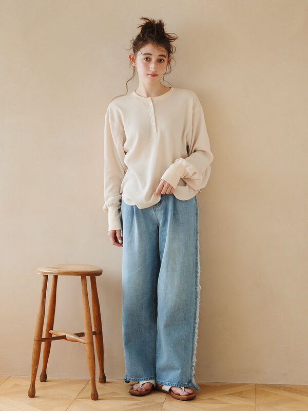 セール】 ダメージデニムパンツ（サックスブルー/ブルー/ボトムス