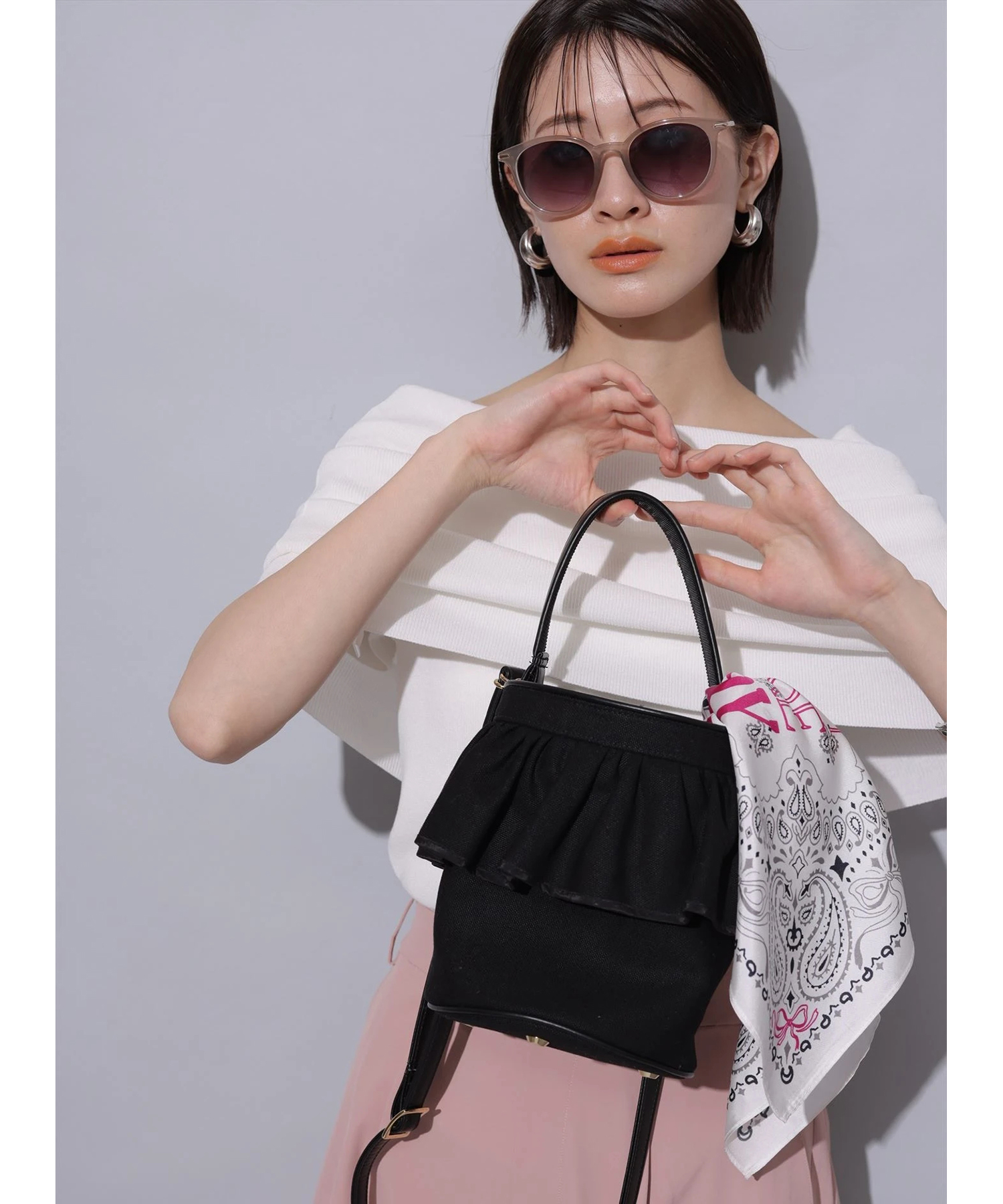 コエル　セツコサジテール　コラボ　キルティングcity ブラック シティ（リボンツィード） | bag,city | setsuko sagittaire