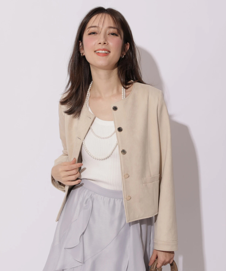 スエードノーカラージャケット | ジャケット | Apuweiser-riche