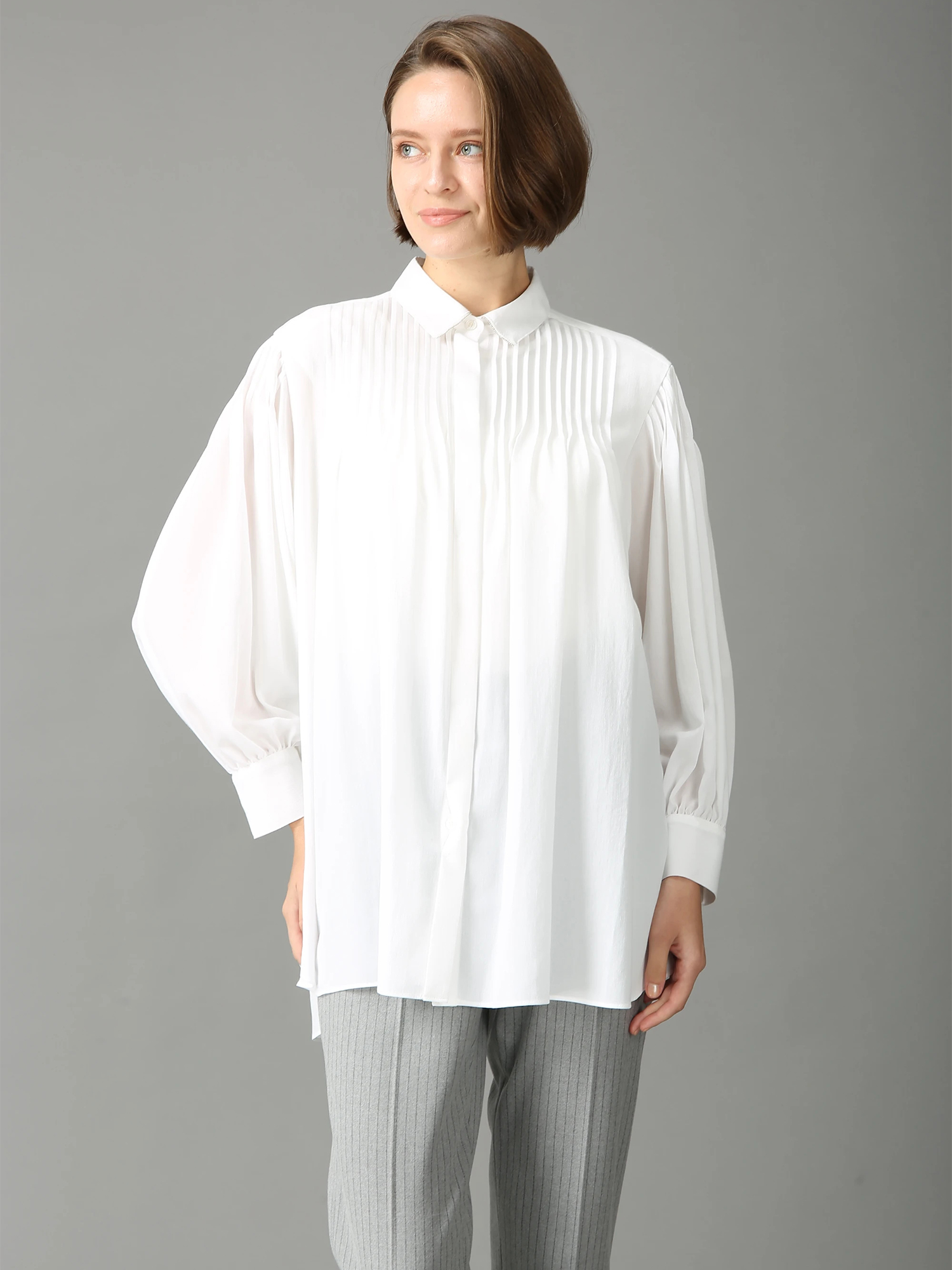 エクラ掲載】 トリアセコットン ブラウス シャツ ｜ MORABITO BLANC