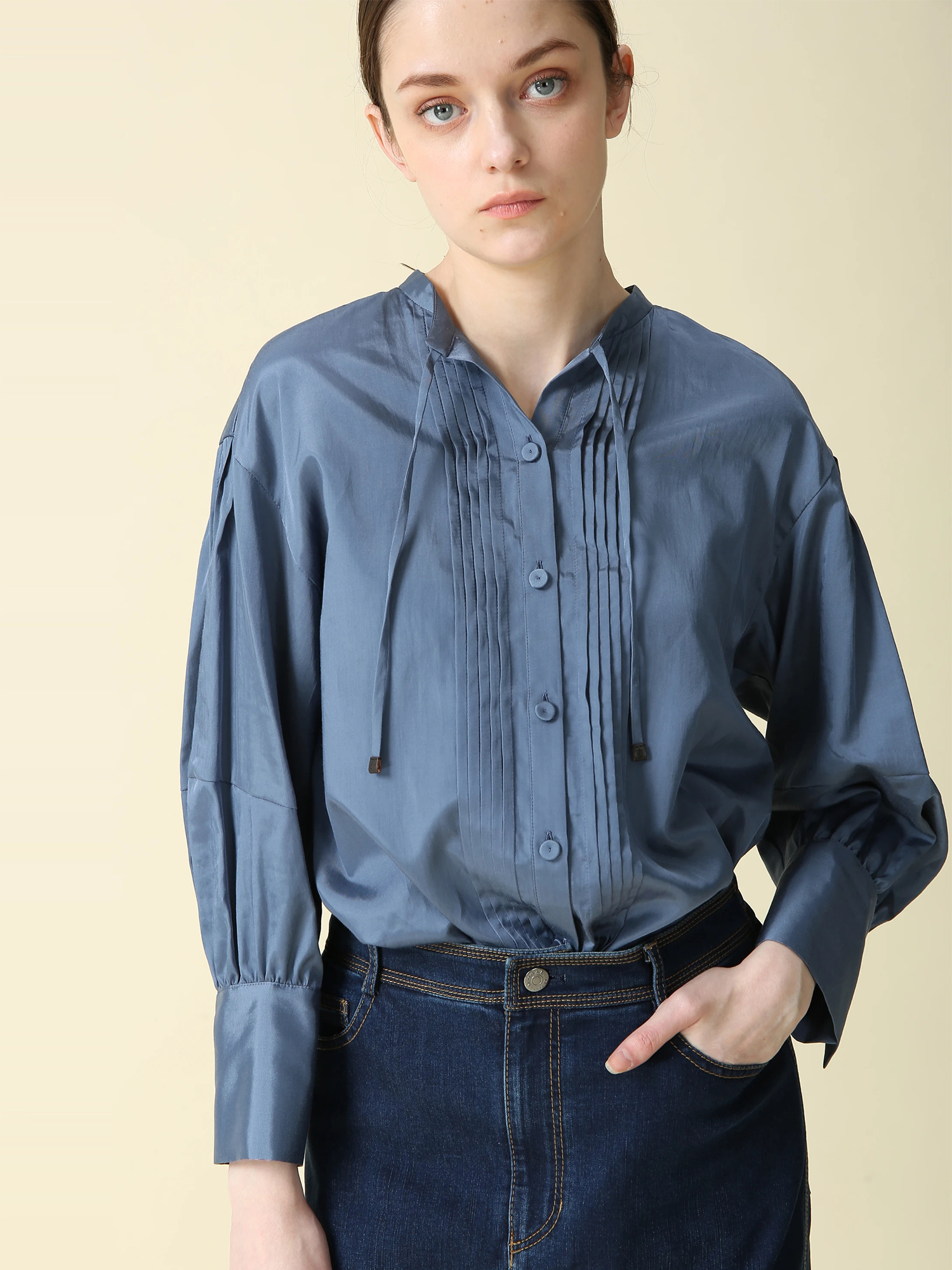 シルクライクサテンブラウス ｜ MORABITO BLANC（モラビトブラン）｜.K