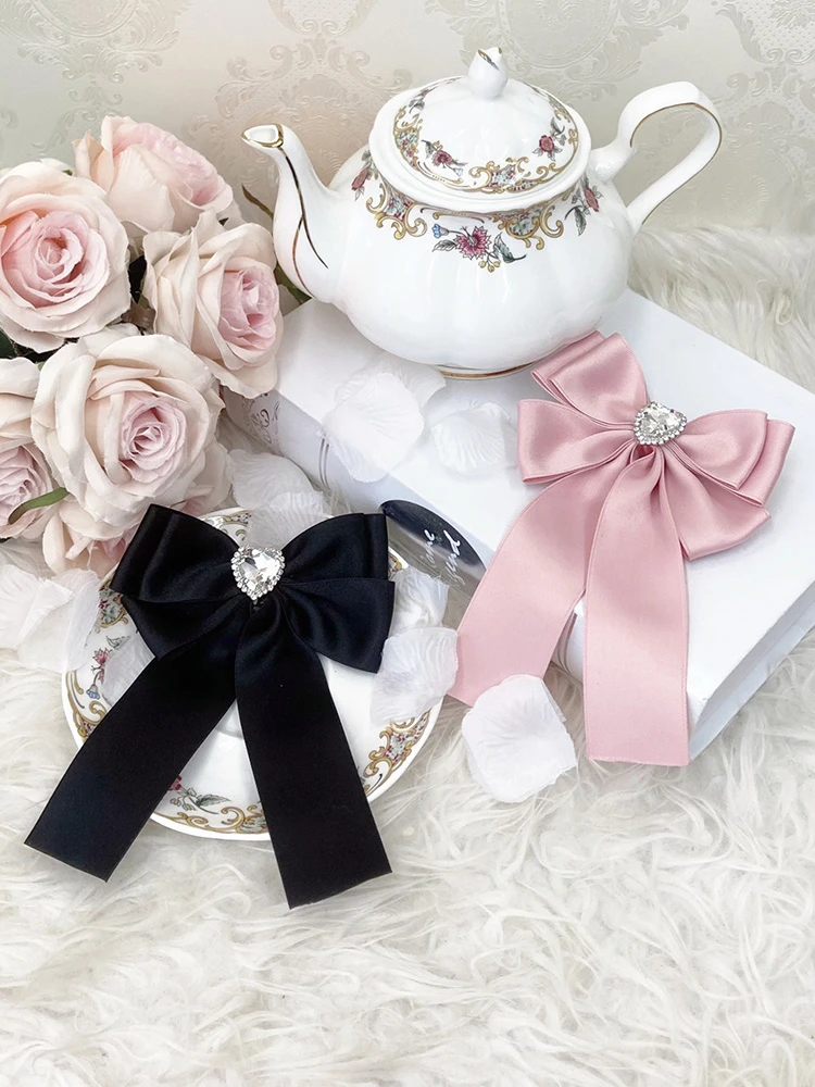 ハートリボンブローチ（アクセサリー｜ローズピンク・A柄）｜【公式