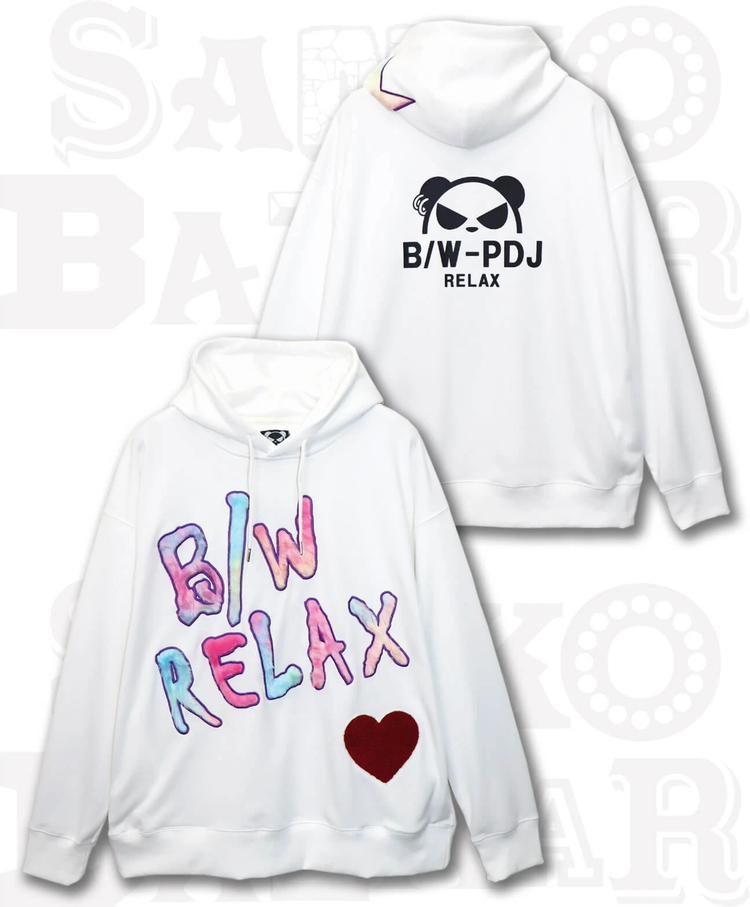 SB B/W-PDJ フェイクファーロゴ ルーズ プルパーカー(533858