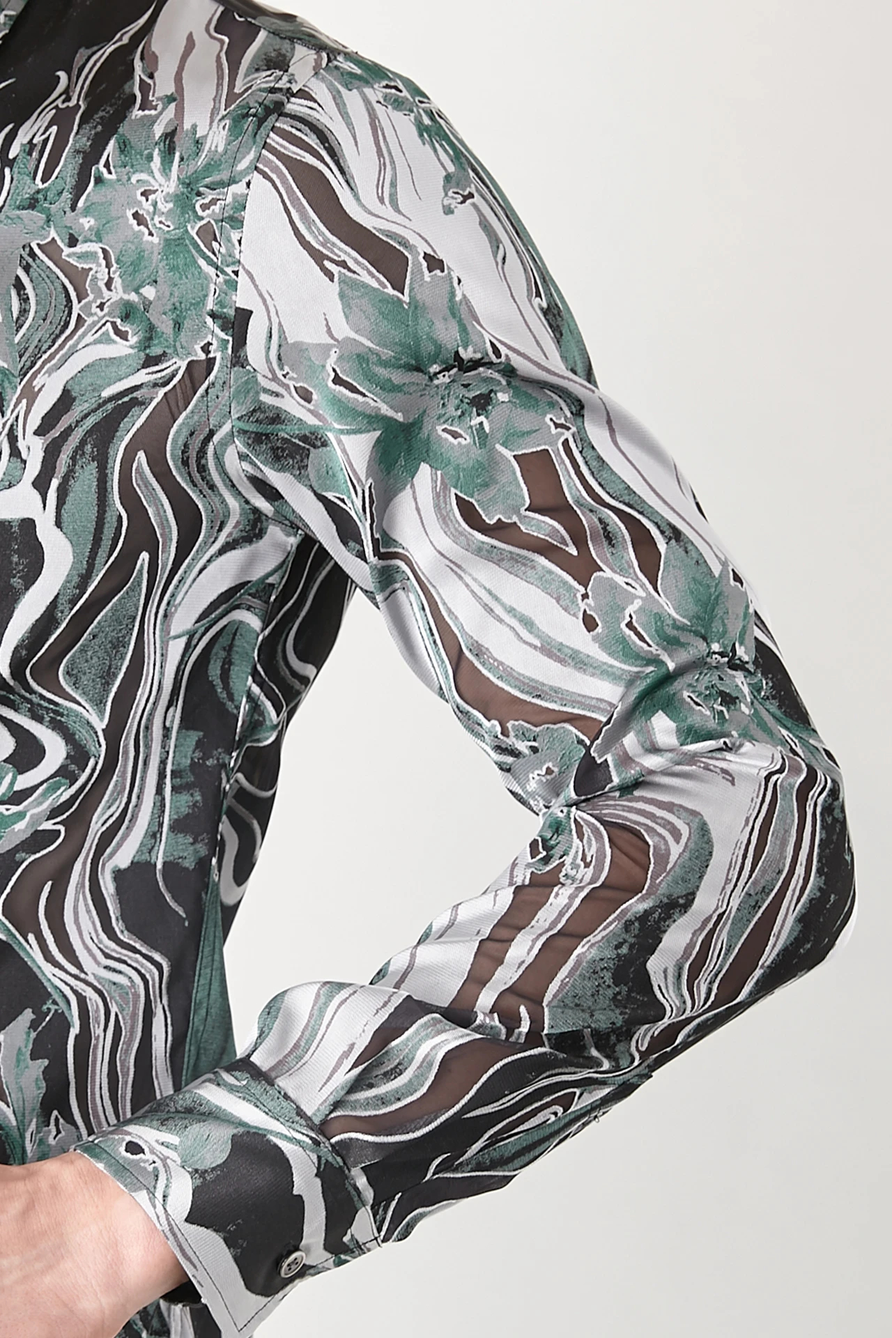 TORNADO MART∴マーブルフラワープリントシャツ / TORNADO MART