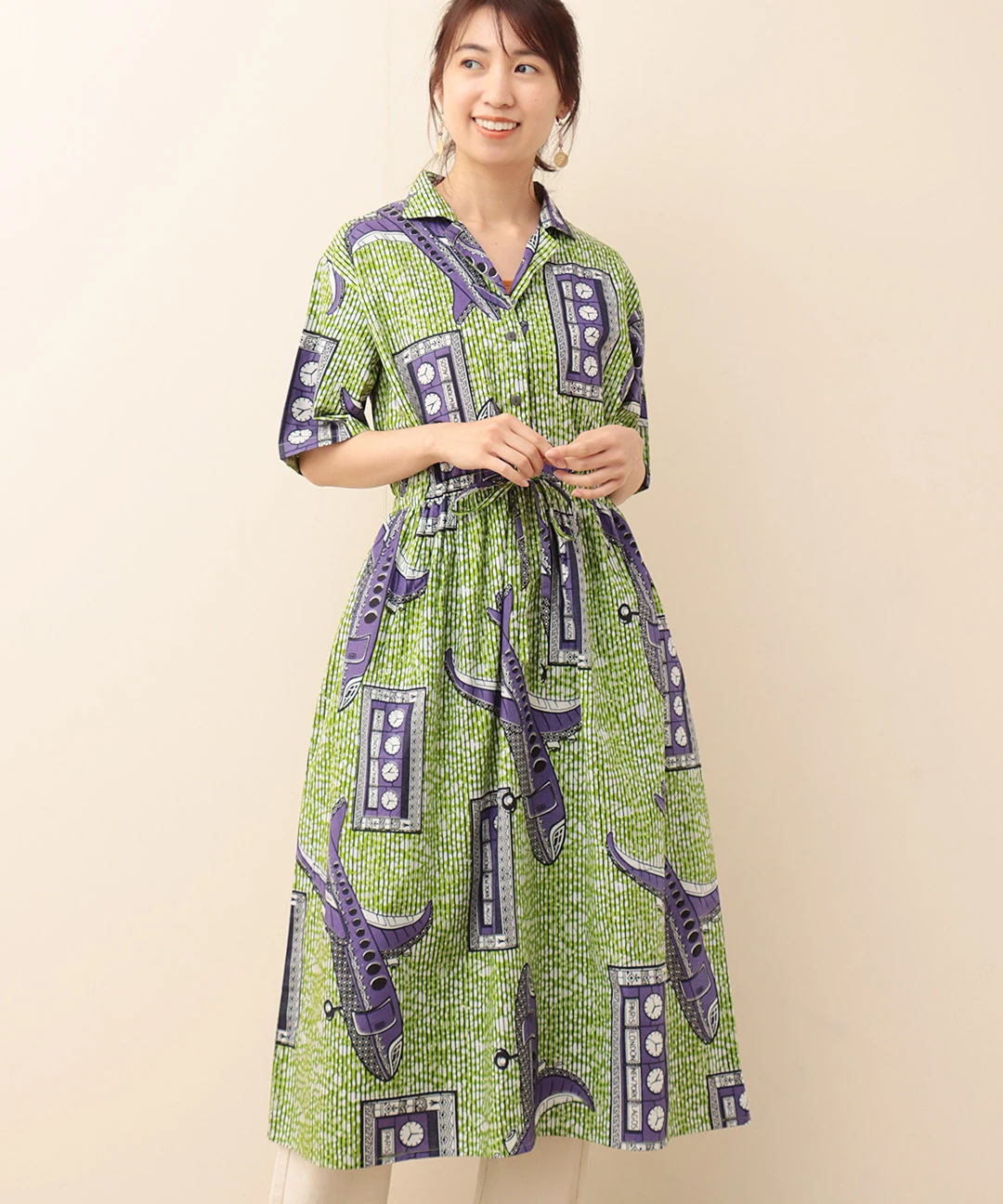 Shanti Shanti アフリカンプレーンワンピース【WEB限定】【2月24日(火