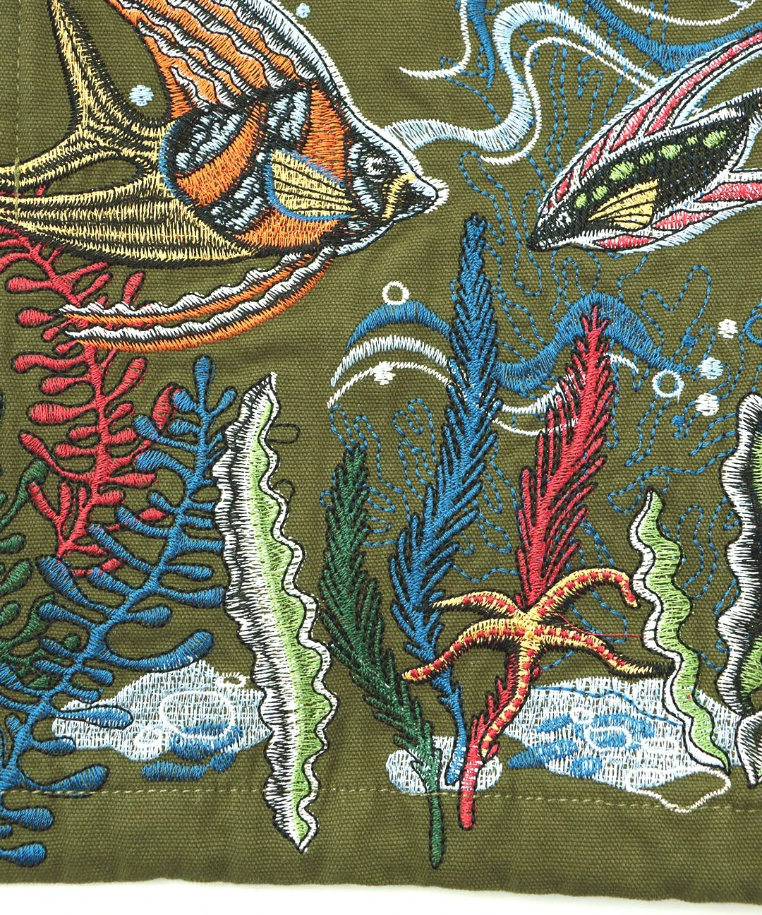 go slow caravan ライトキャンバスパネル刺繍モッズコート【WEB限定