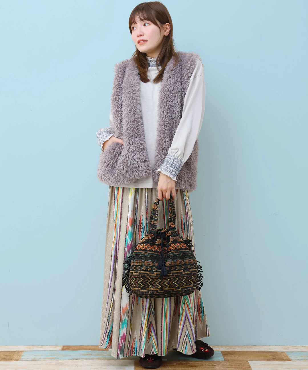 Rico ゴブラン巾着ショルダーバッグ / ショルダーバッグ・ボディバッグ