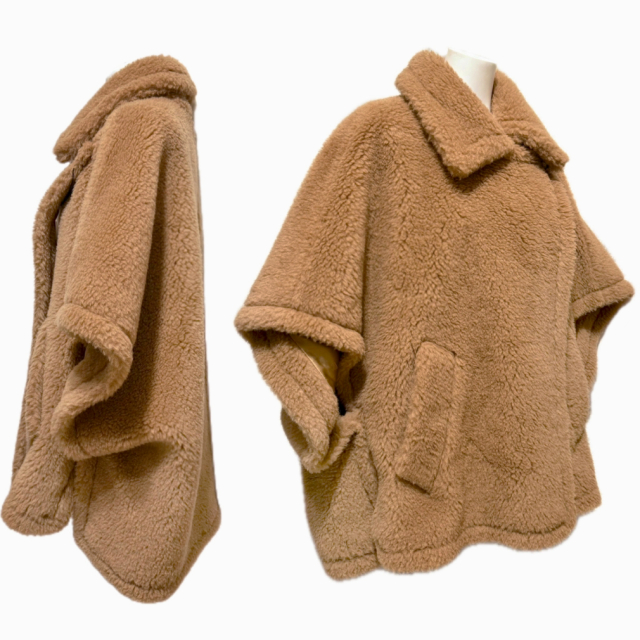 マックスマーラ テディベアケープ テべ(TEBE) ポンチョ キャメル MaxMara