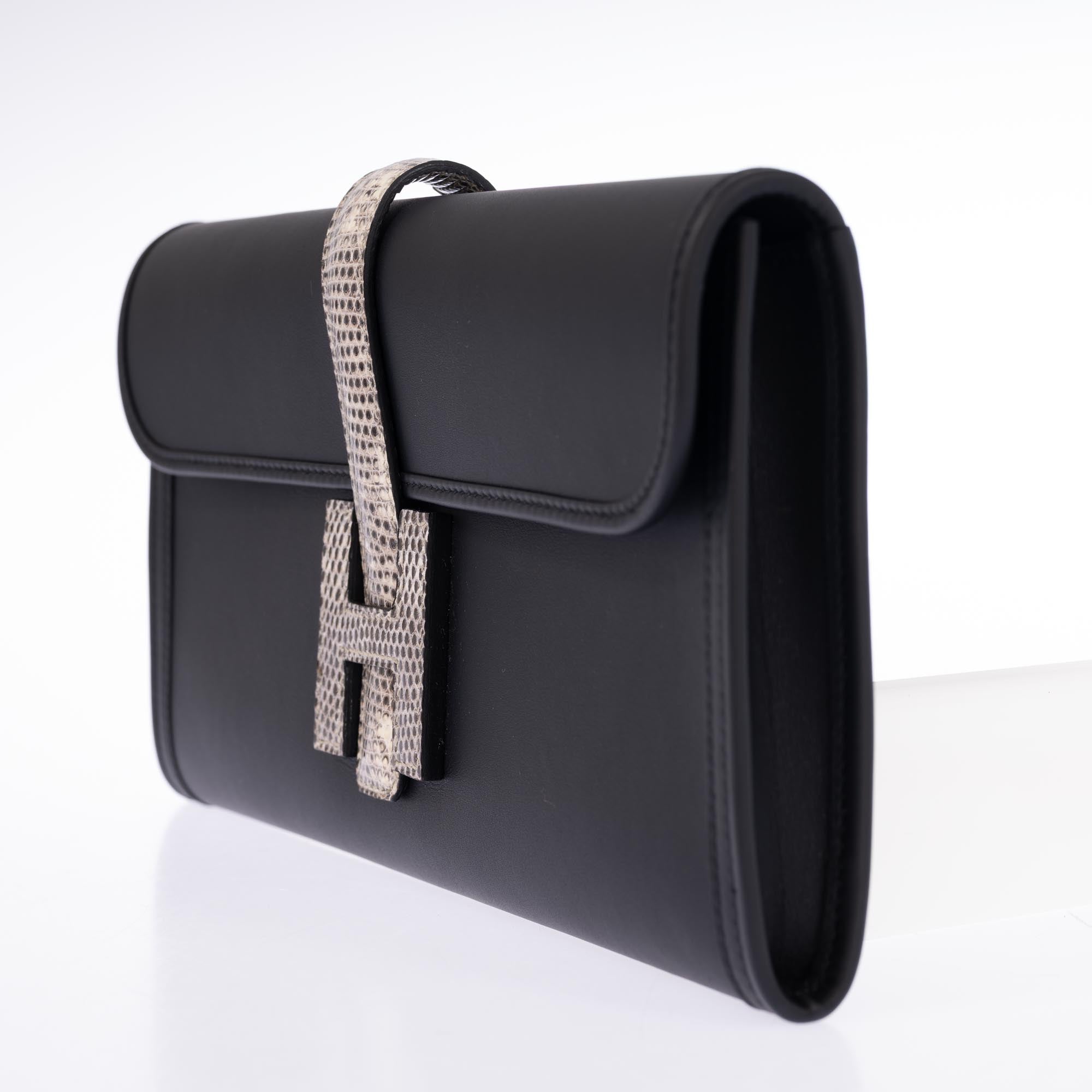 Hermès Jige Élan 29 Touch Noir Swift Ombré Lizard | JANEFINDS