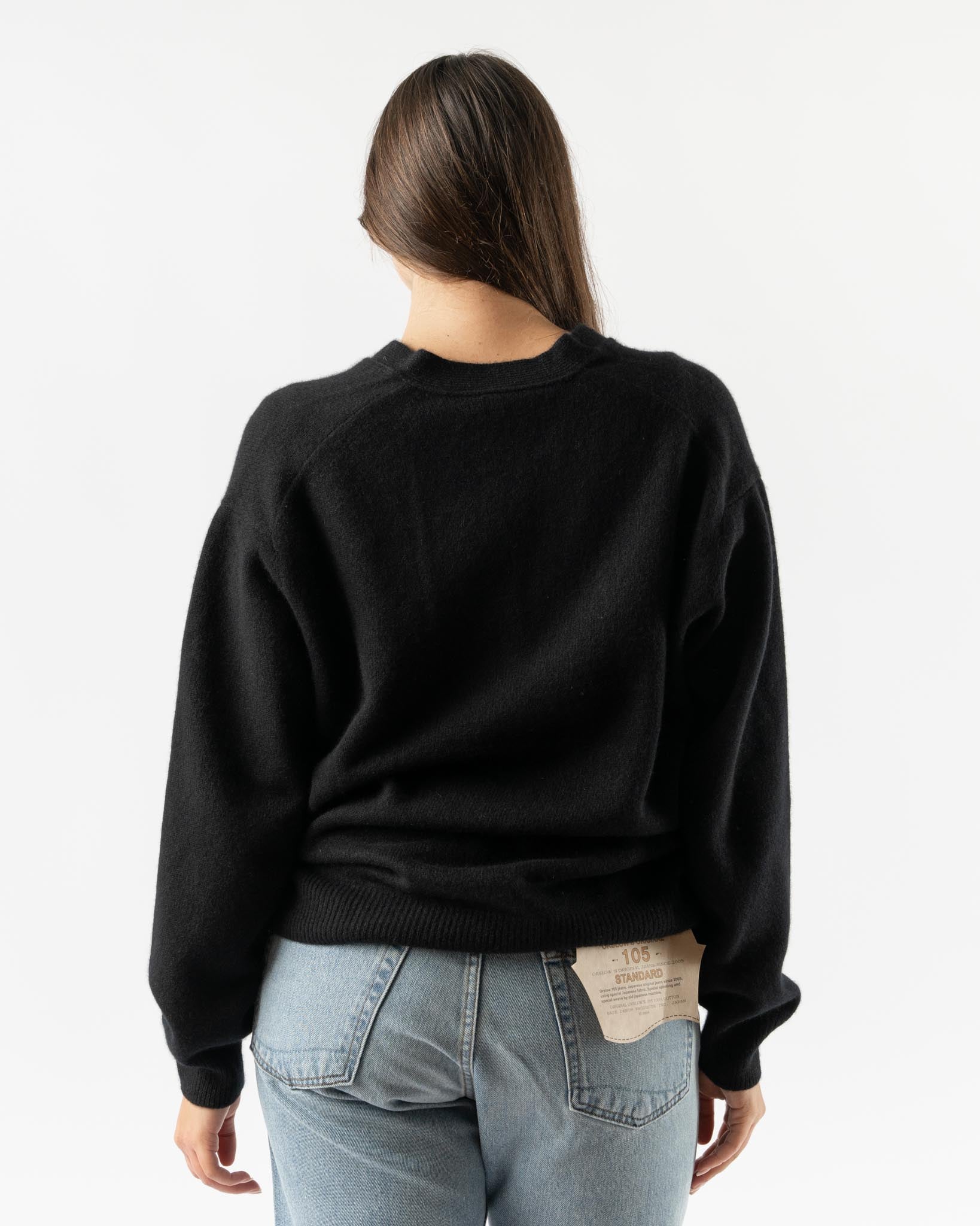 Auralee Baby Cashmere Knit Cardigan in Top Black Curated at Jake