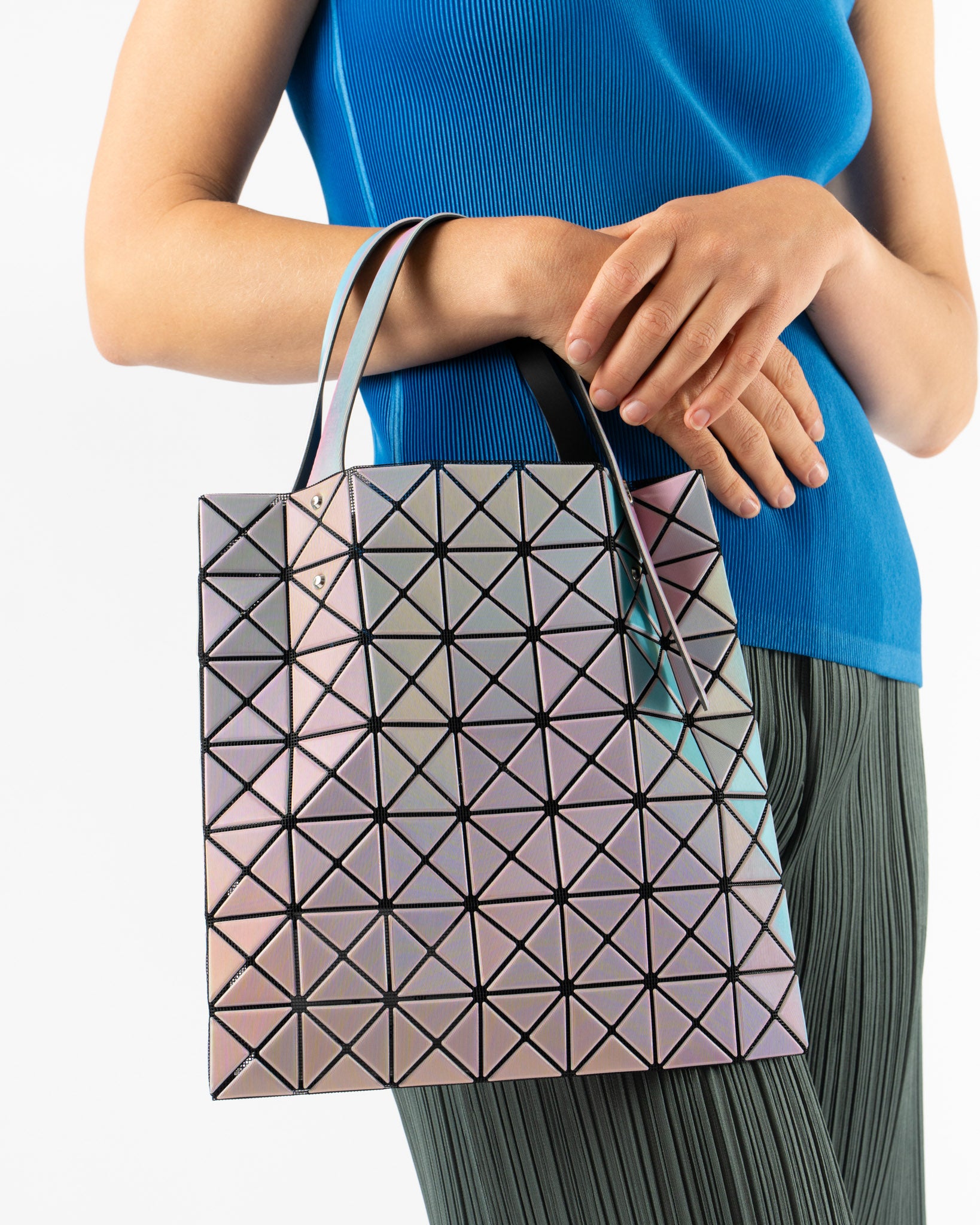 Bao Bao Illusion Tote in White Curated at Jake and Jones