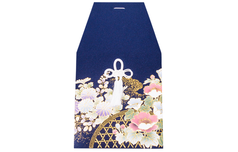 骨覆い 金彩 菊に芙蓉【紺】 株式会社 ジャパン唐和 葬祭用具備品の
