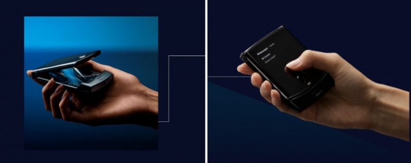 モトローラ、6.2型OLEDの折りたたみスマホ「Razr」発表--クラムシェル