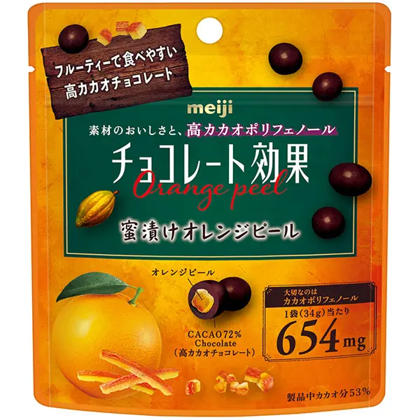 Meiji Chocolate Effect Cacao 72% Honey-dipped Orange Peel Pouch