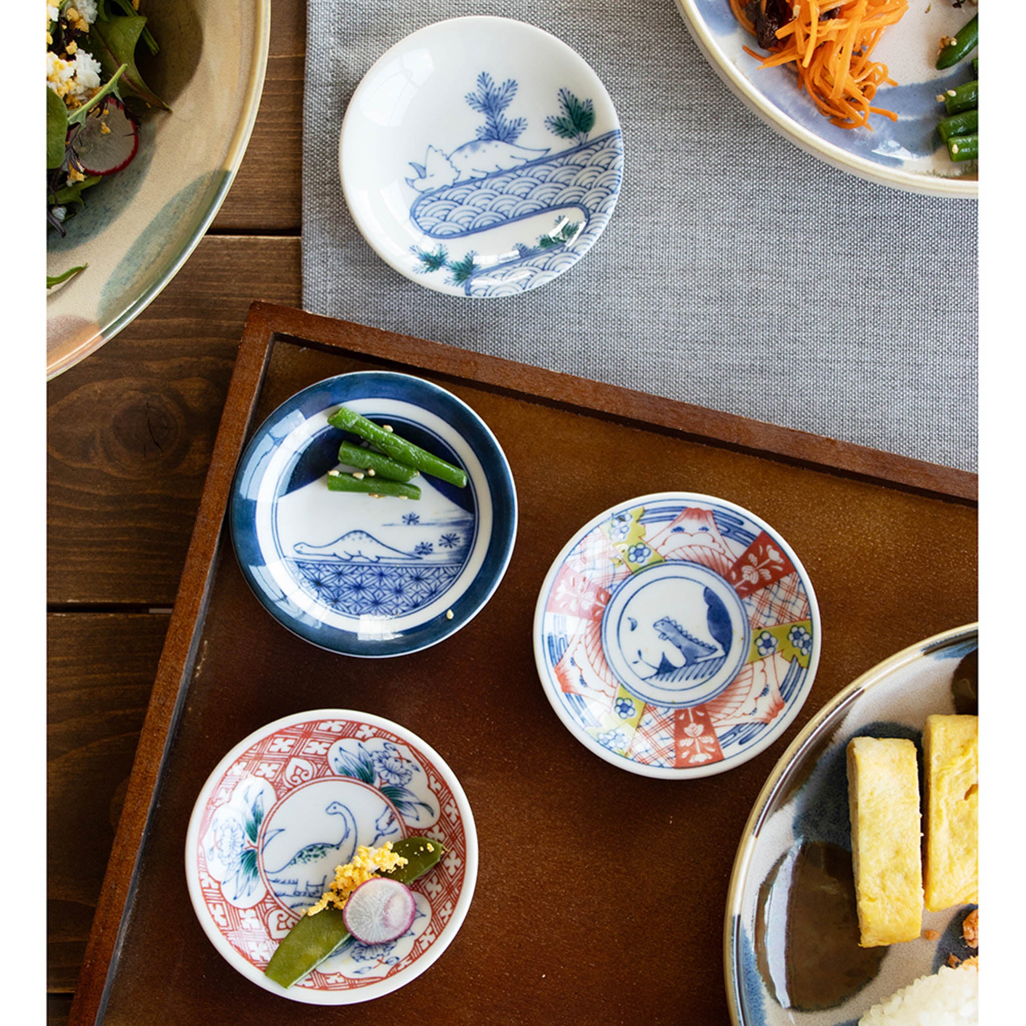 美濃焼 まめ皿セット | 江戸っ子恐竜 | 六客 | awasaka