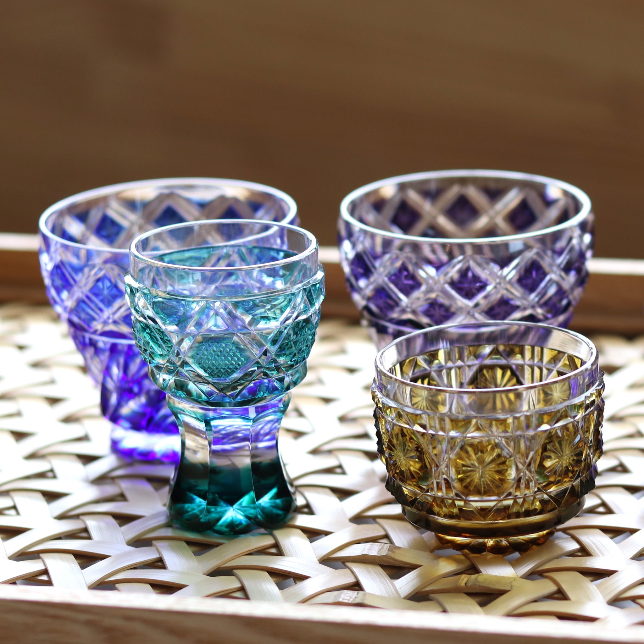 薩摩切子 冷酒おちょこ | 伝匠猪口 | 黄 | 薩摩びーどろ工芸