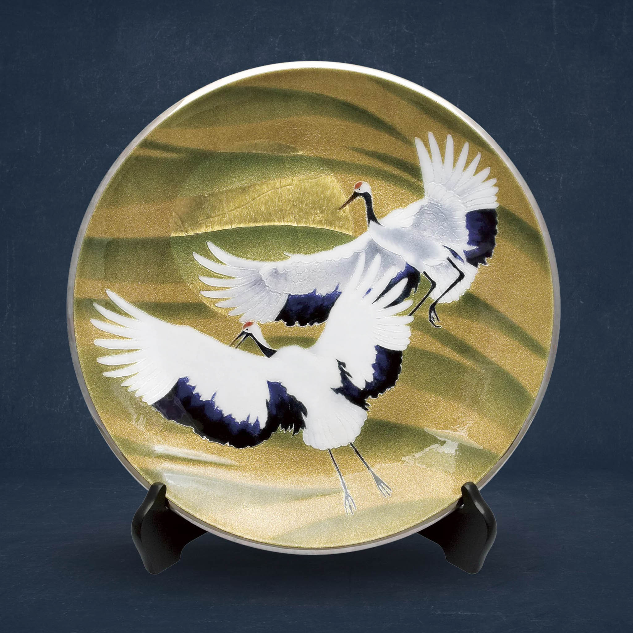 青色 皿 七宝焼き 景泰藍 直径35cm 青色 皿 七宝焼き 景泰藍 直径35cm