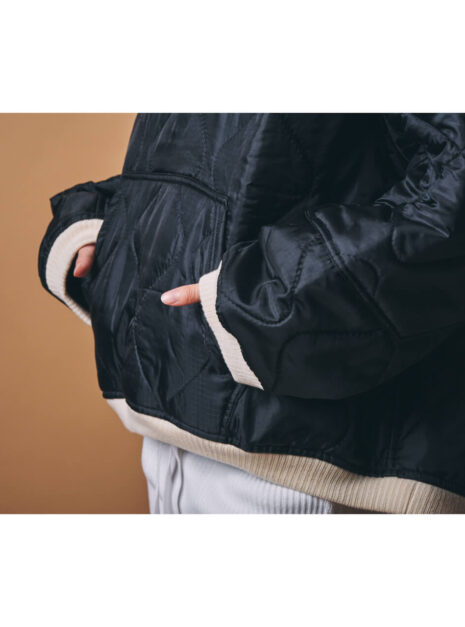 m.u × PRE_QUILTING LONG PULLOVER BK – Japoness