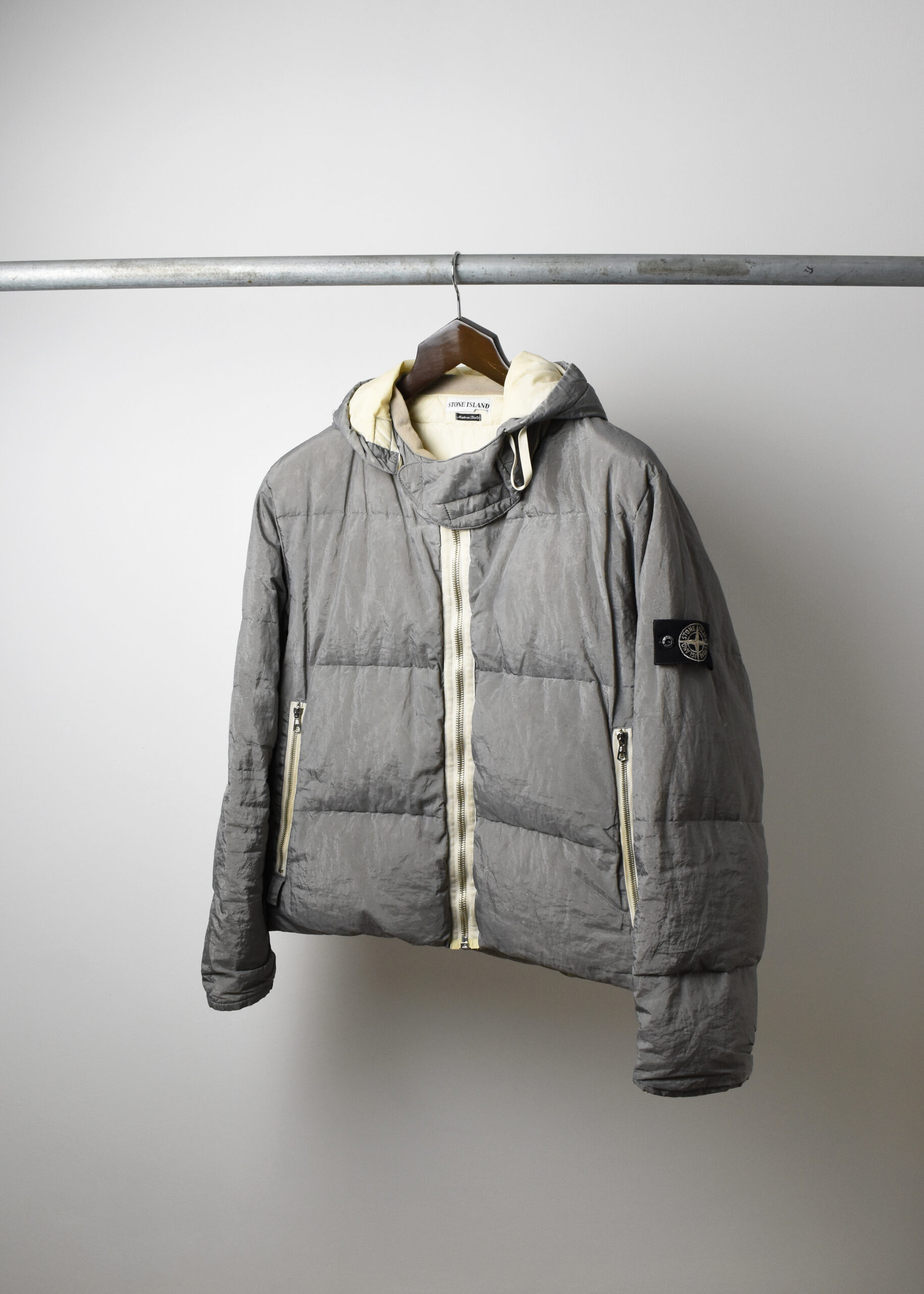 AW 2000 STONE ISLAND 'PURE METAL SHELL' DOWN JACKET (L) - Jazzy Badger