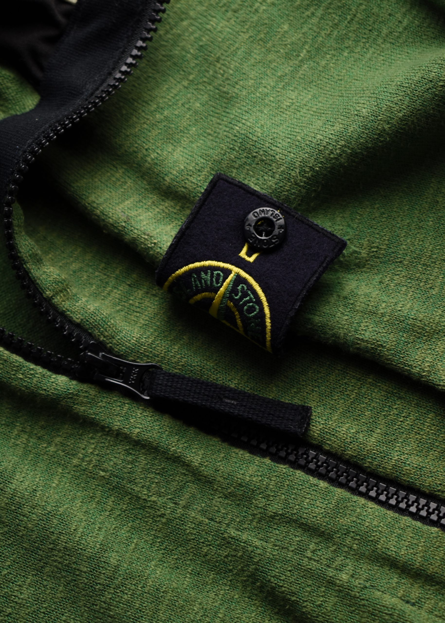 SS12 STONE ISLAND FULL ZIP COTTON-NY HOODED KNIT (M) - Jazzy Badger