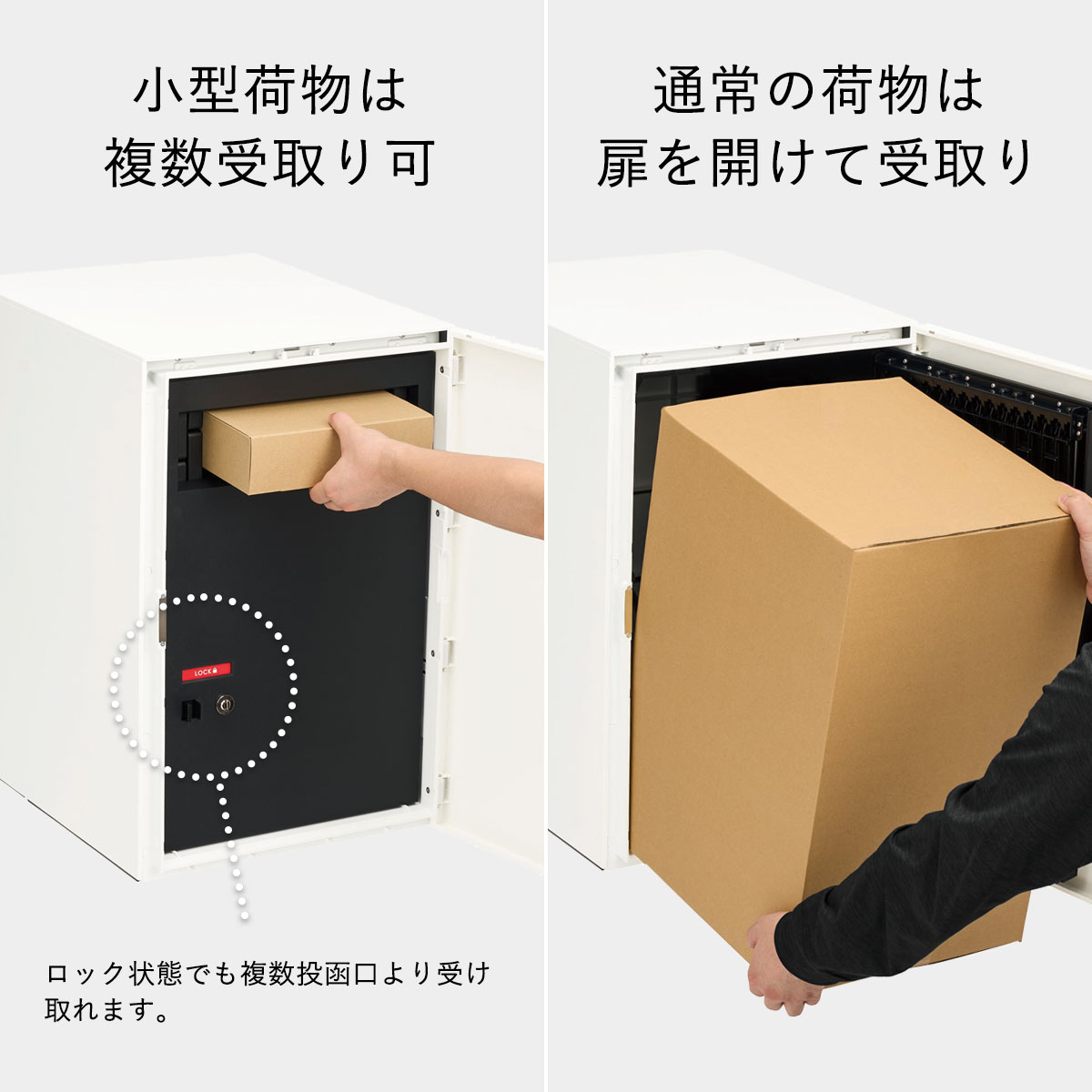 宅配ボックス ナスタボックス+ Lサイズ ポールタイプ 右勝手 （KS