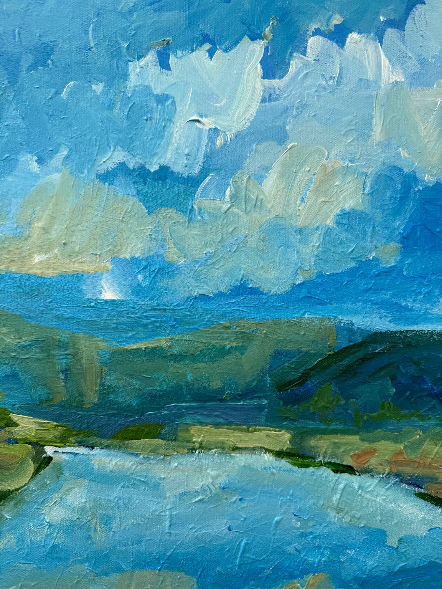 River Way - Abstract Landscape Painting - 36x25 inches – Jen