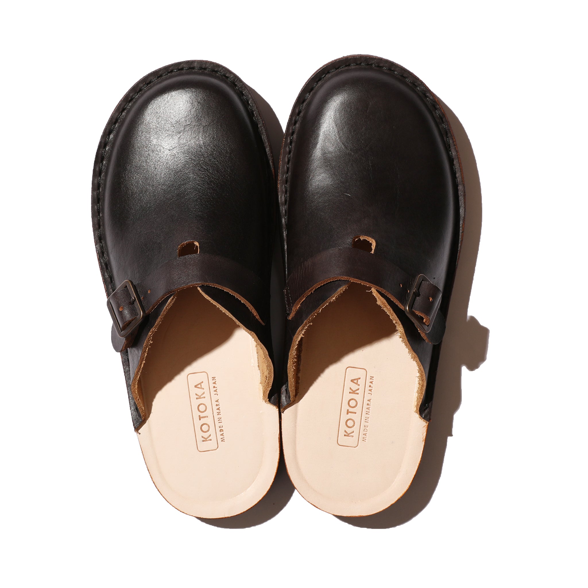 KOTOKA ならやまサンダル たつのハンドワックスレザー Black【KTO-2004