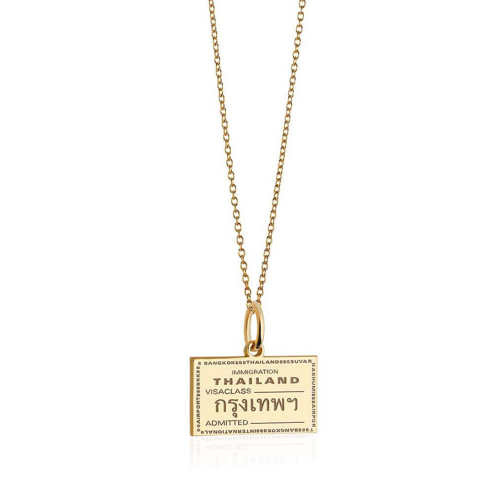 Thailand Passport Stamp Charm Solid Gold – JET SET CANDY