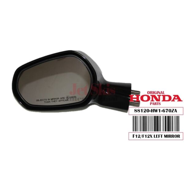 Honda Aquatrax 88120-HW1-670ZA Left Mirror- Black F12 F12X | Jet