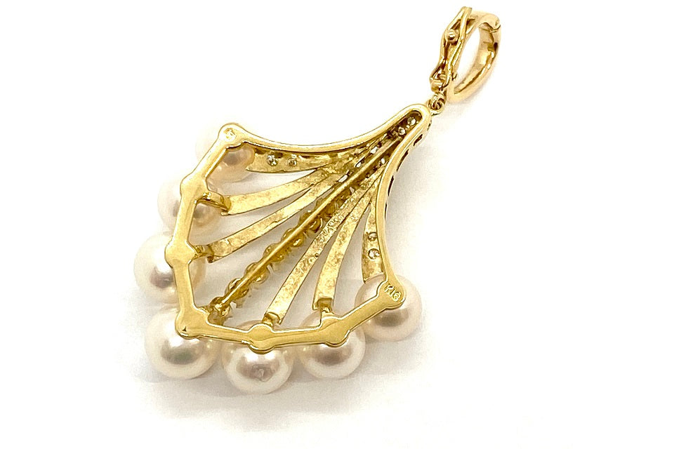 MIKIMOTO【ミキモト】 K18アコヤパール ダイヤモンドペントップ (NO