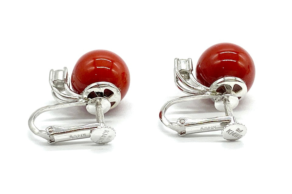 Coral K14WG赤珊瑚 ダイヤモンドイヤリング (NO.62205) – JEX宝石