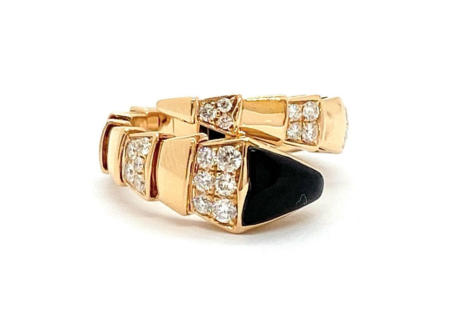 BVLGARI 【ブルガリ】K18PGブラックオニキス ダイヤモンドリング (NO