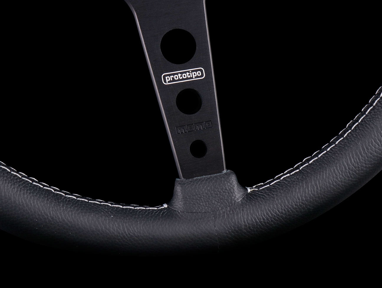 Momo 370mm Prototipo Steering Wheel - Black Spoke - JHPUSA