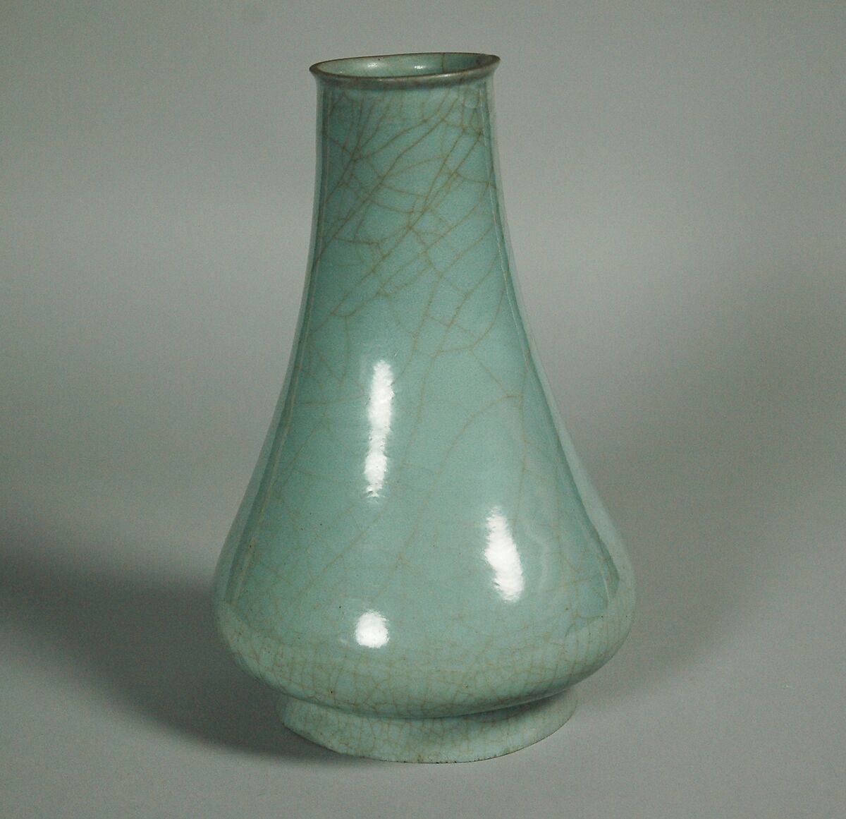 官窯青磁長頸瓶 Vase】中国-南宋時代‐龍泉窯