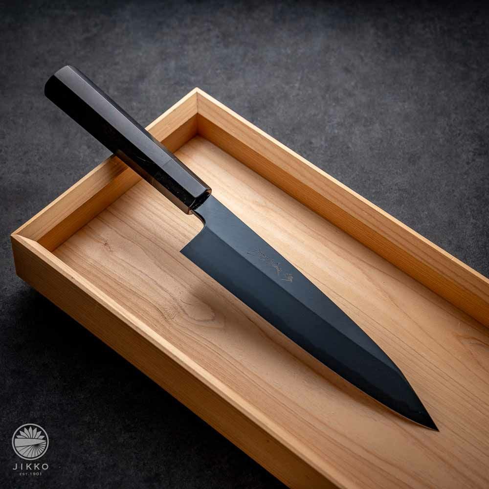 銀座 白鋼】 片刃 切付牛刀 | 包丁通販なら明治33年創業の大阪 堺の實